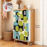 Kate McEnroe New York Retro Mid Century Modern Shoe Cabinet, Geometric Green Blue Black Storage Unit, MCM Entryway OrganizerShoe Storage2DhVZqOHXF