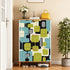 Kate McEnroe New York Retro Mid Century Modern Shoe Cabinet, Geometric Green Blue Black Storage Unit, MCM Entryway OrganizerShoe Storage2DhVZqOHXF