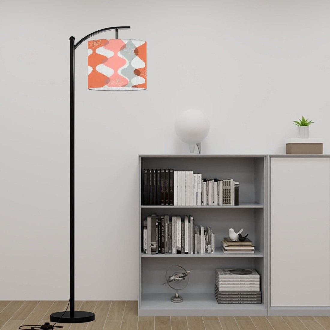 Kate McEnroe New York Retro Mid Century Modern Starburst Floor Lamp, 50s Abstract Wave Design Accent LightingFloor Lampsk5dyaLrdKU