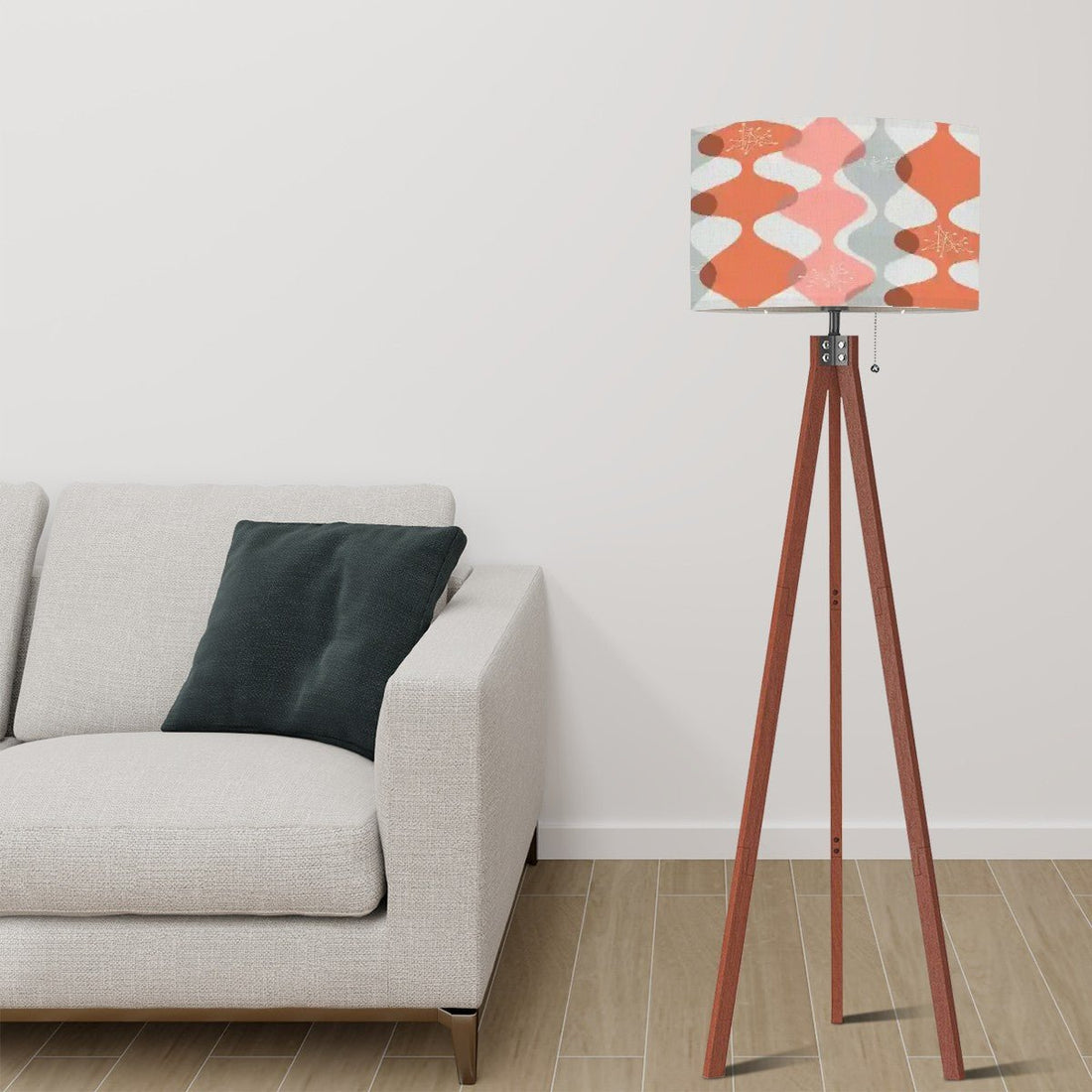 Kate McEnroe New York Retro Mid Century Modern Starburst Tripod Floor Lamp, 50s Abstract Wave Design Accent LightingFloor LampsCg2xsspVb4