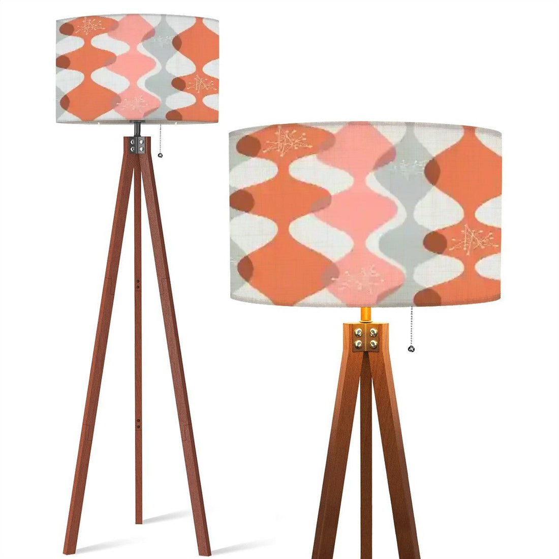 Kate McEnroe New York Retro Mid Century Modern Starburst Tripod Floor Lamp, 50s Abstract Wave Design Accent LightingFloor LampsCg2xsspVb4