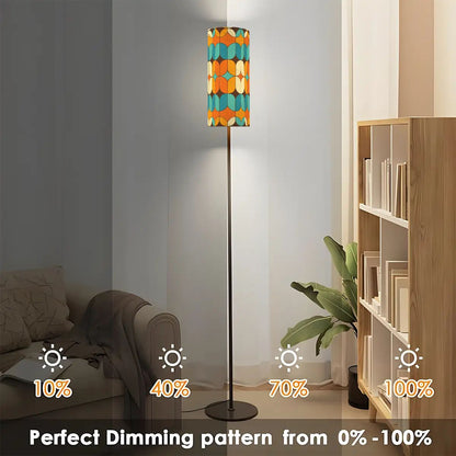Kate McEnroe New York Retro Mid Century Modern Tall Floor Lamp, Geometric Mod Accent Lighting Orange Blue YellowFloor LampscKg43y6Gt4