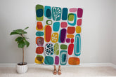 Kate McEnroe New York Retro Mid Century Modern Throw Blanket, 1950s Mid Mod Amoeba, Geometric Abstract Velveteen Minky BlanketBlankets22612682429659377919