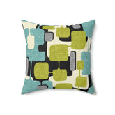 Kate McEnroe New York Retro Mid Century Modern Throw Pillow, MCM Teal, Lime Green, Gray, Cream Geometric Abstract Accent Pillow, Living Room Cushion, Retro HomeThrow Pillows21130741176970904019