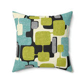 Kate McEnroe New York Retro Mid Century Modern Throw Pillow, MCM Teal, Lime Green, Gray, Cream Geometric Abstract Accent Pillow, Living Room Cushion, Retro HomeThrow Pillows21130741176970904019