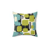 Kate McEnroe New York Retro Mid Century Modern Throw Pillow, MCM Teal, Lime Green, Gray, Cream Geometric Abstract Accent Pillow, Living Room Cushion, Retro HomeThrow Pillows21130741176970904019