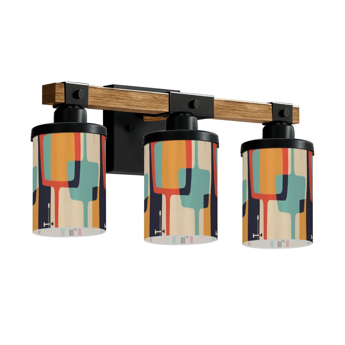 Kate McEnroe New York Retro Mid Century Modern Vanity Light, 60s Geometric Bathroom Fixture, MCM Abstract ShadeVanity Light Fixtures1HceFBIVQu