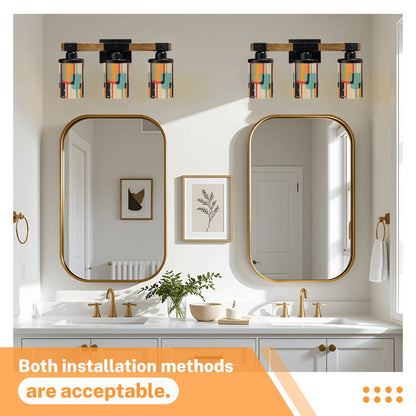 Kate McEnroe New York Retro Mid Century Modern Vanity Light, 60s Geometric Bathroom Fixture, MCM Abstract ShadeVanity Light Fixtures1HceFBIVQu