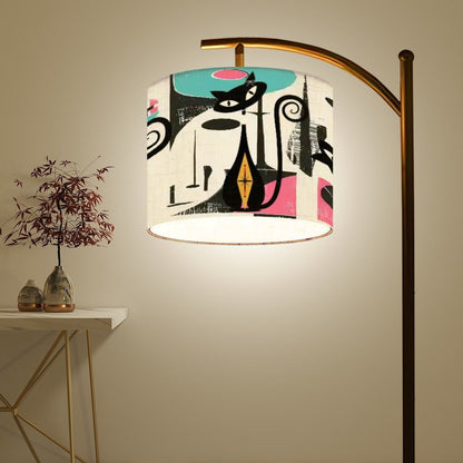 Kate McEnroe New York Retro Mid Mod Atomic Cat Abstract Arc Floor Lamp, MCM Artist&