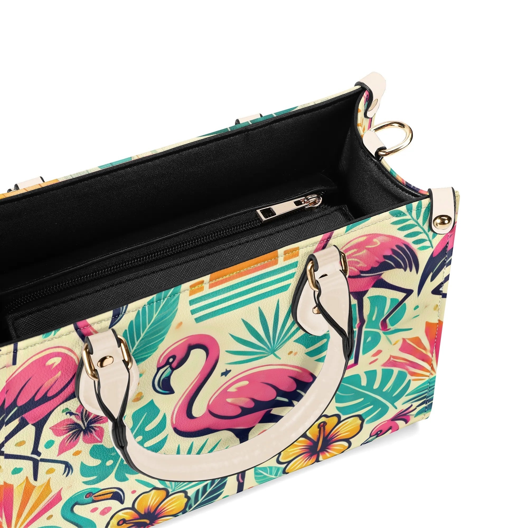 Kate McEnroe New York Retro Mid Mod Flamingo Tropic Satchel BagHandbagsN6J4RMLY - 1