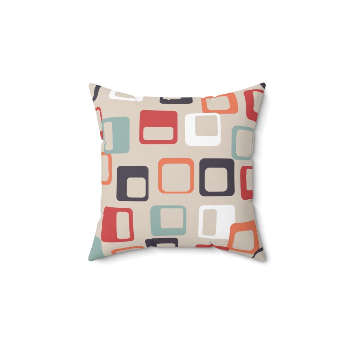 Kate McEnroe New York Retro Mid Mod Geometric Squares Pillow Throw Pillows 14" × 14" 48443039989791164669