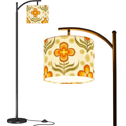 Kate McEnroe New York Retro Mod 70s Floral Arc Floor Lamp, Mid Century Modern Lighting AccentArc Floor LampsWCVgSOOAK6