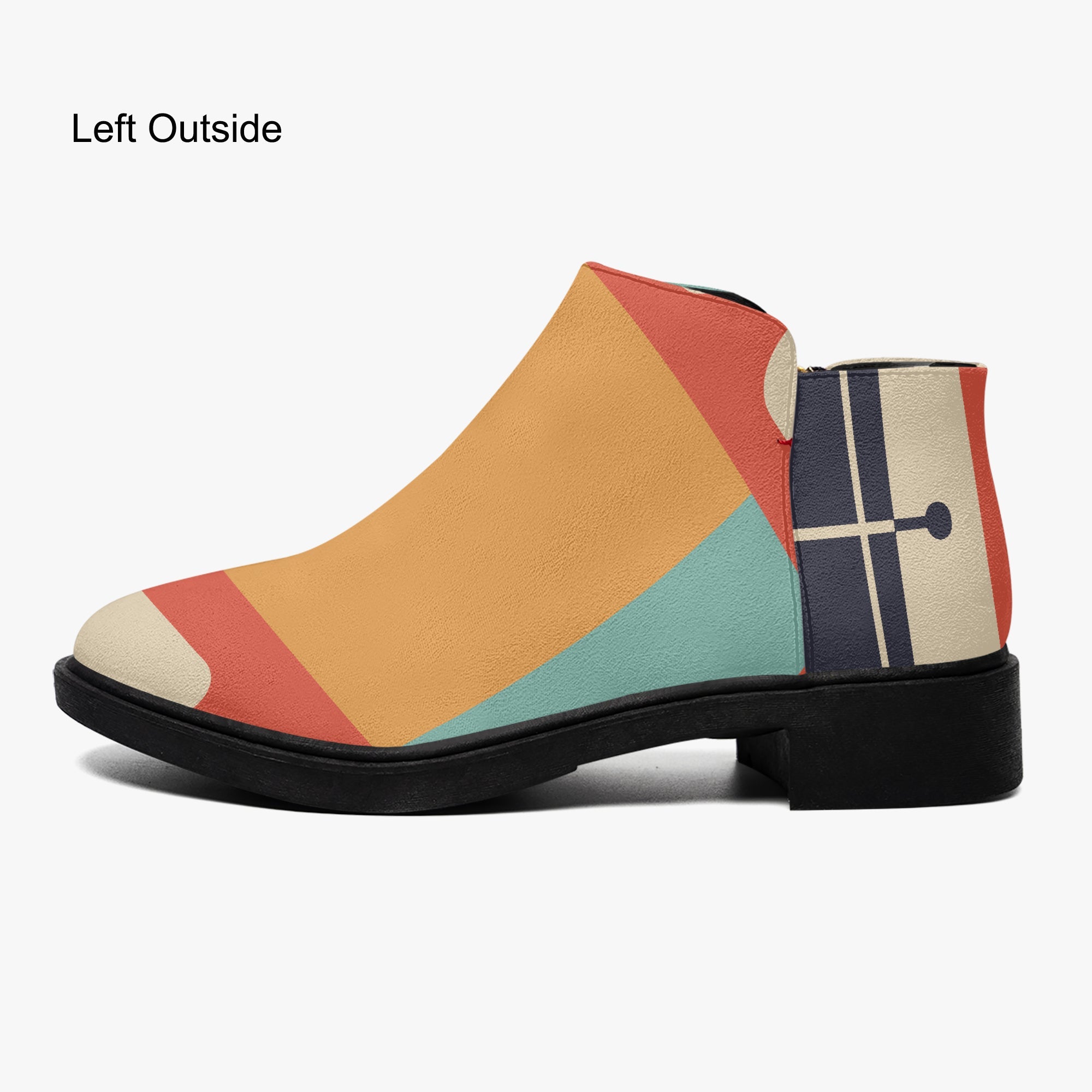 Kate McEnroe New York Retro Mod Color Block Ankle Boots, MCM Geometric Women&