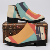 Kate McEnroe New York Retro Mod Color Block Ankle Boots, MCM Geometric Women&