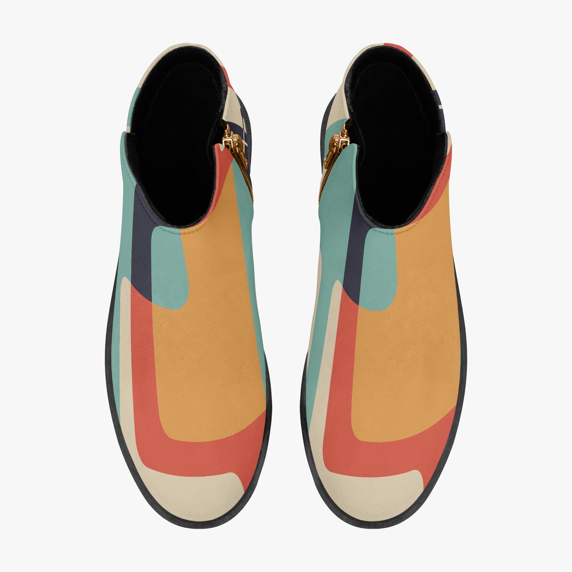 Kate McEnroe New York Retro Mod Color Block Ankle Boots, MCM Geometric Women&