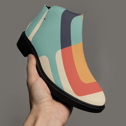 Kate McEnroe New York Retro Mod Color Block Ankle Boots, MCM Geometric Women&