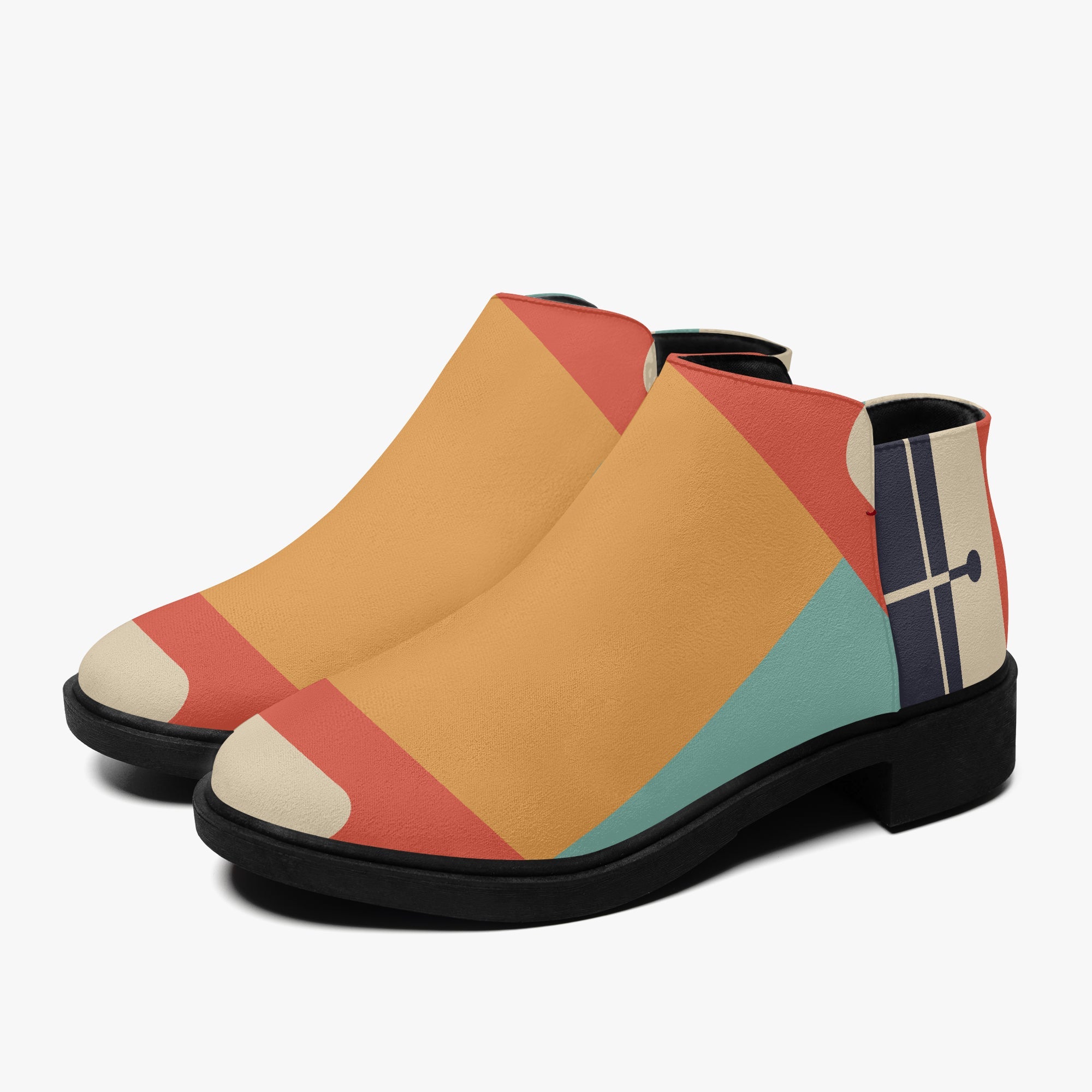 Kate McEnroe New York Retro Mod Color Block Ankle Boots, MCM Geometric Women&