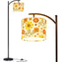 Kate McEnroe New York Retro Mod Floral Arc Floor Lamp, Mid Century Modern 70s Lighting AccentArc Floor LampsAzdJiKE694