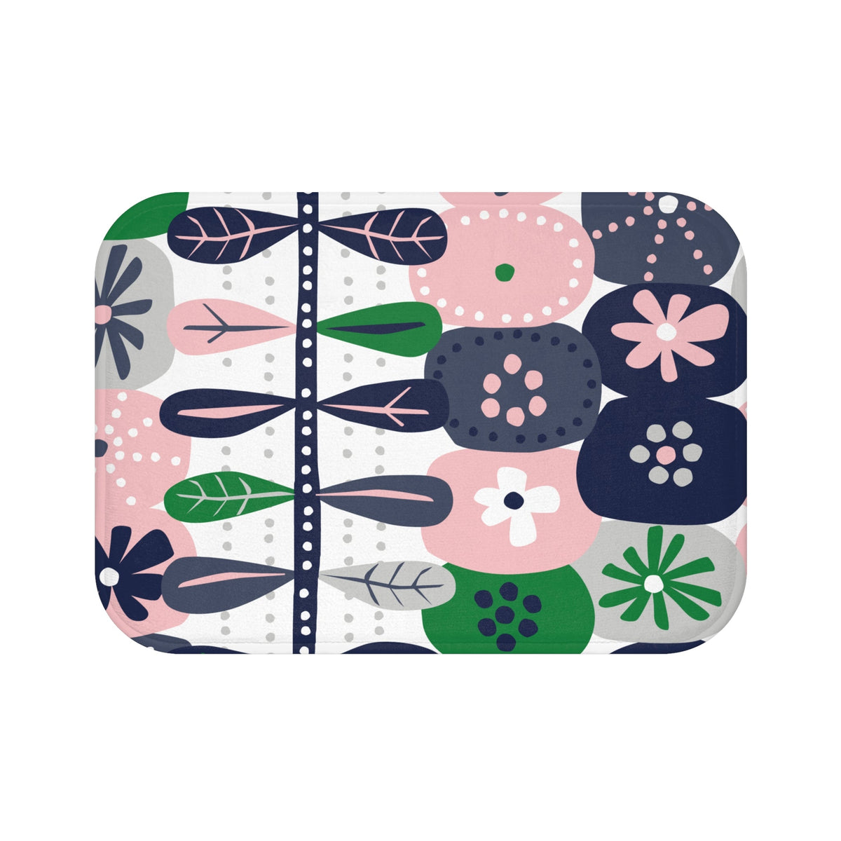 Kate McEnroe New York Retro Mod Floral Bath Mat, Mid Century Modern Scandinavian Bathroom RugBath Mats15189354363319141362