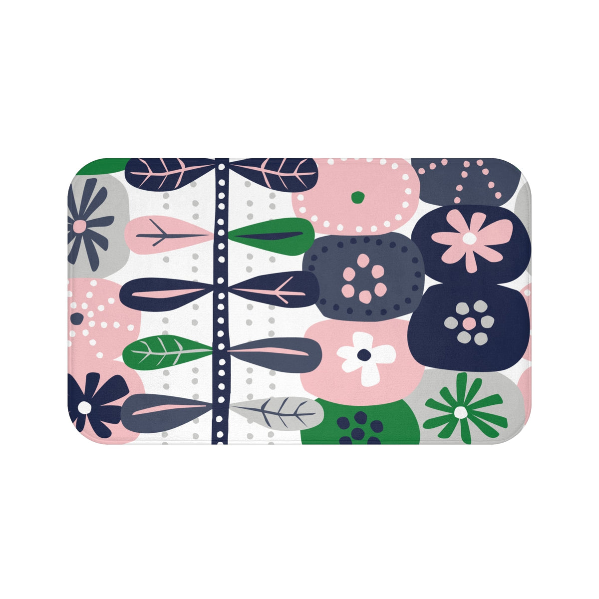 Kate McEnroe New York Retro Mod Floral Bath Mat, Mid Century Modern Scandinavian Bathroom RugBath Mats15189354363319141362