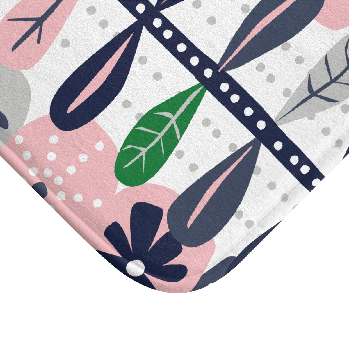 Kate McEnroe New York Retro Mod Floral Bath Mat, Mid Century Modern Scandinavian Bathroom RugBath Mats15189354363319141362