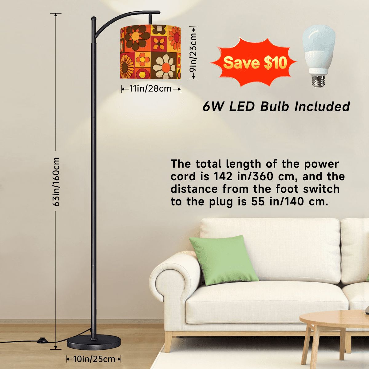 Kate McEnroe New York Retro Mod Flower Arc Floor Lamp, 70s Mid Century Modern LightingArc Floor Lampslmgc1nAJU3