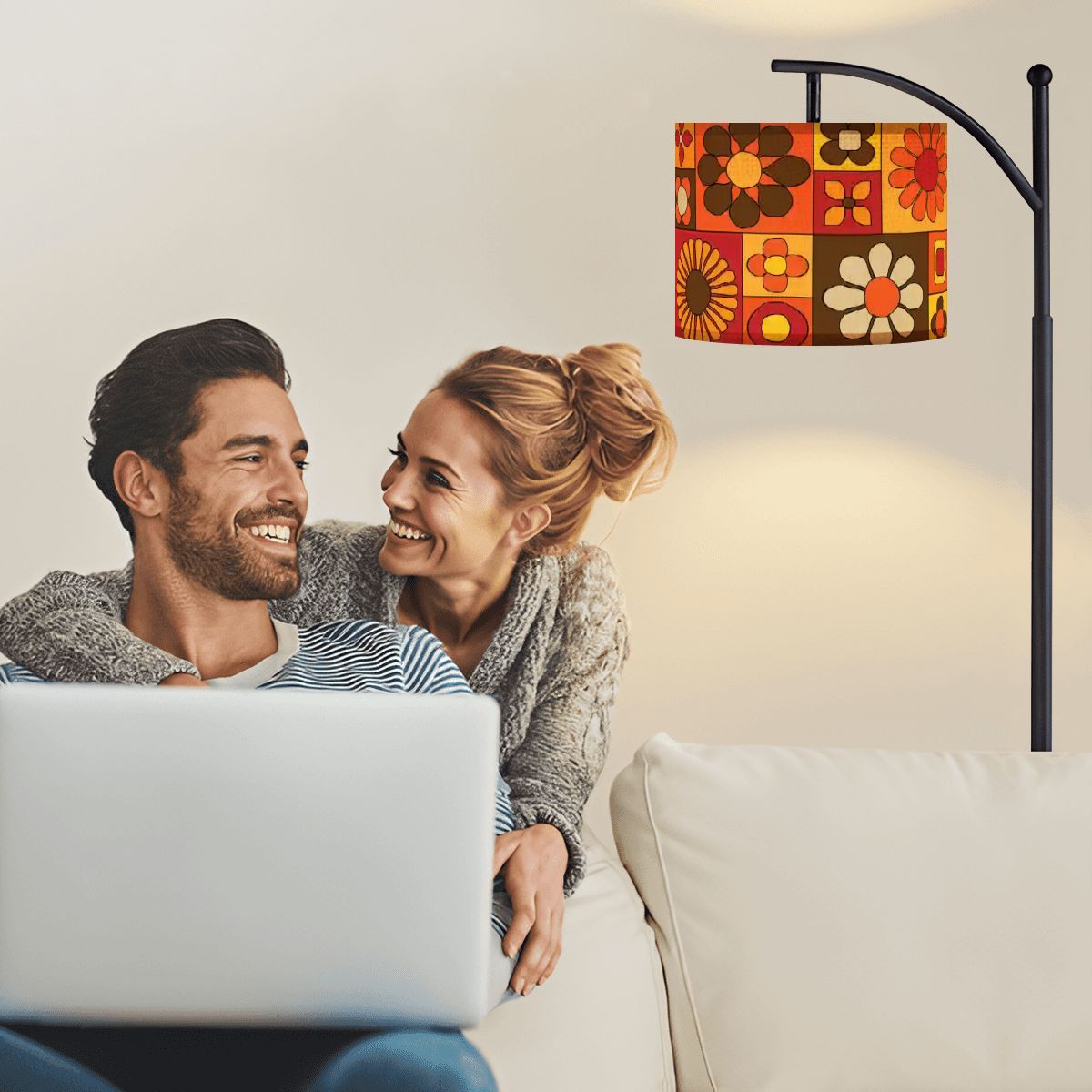 Kate McEnroe New York Retro Mod Flower Arc Floor Lamp, 70s Mid Century Modern LightingArc Floor Lampslmgc1nAJU3