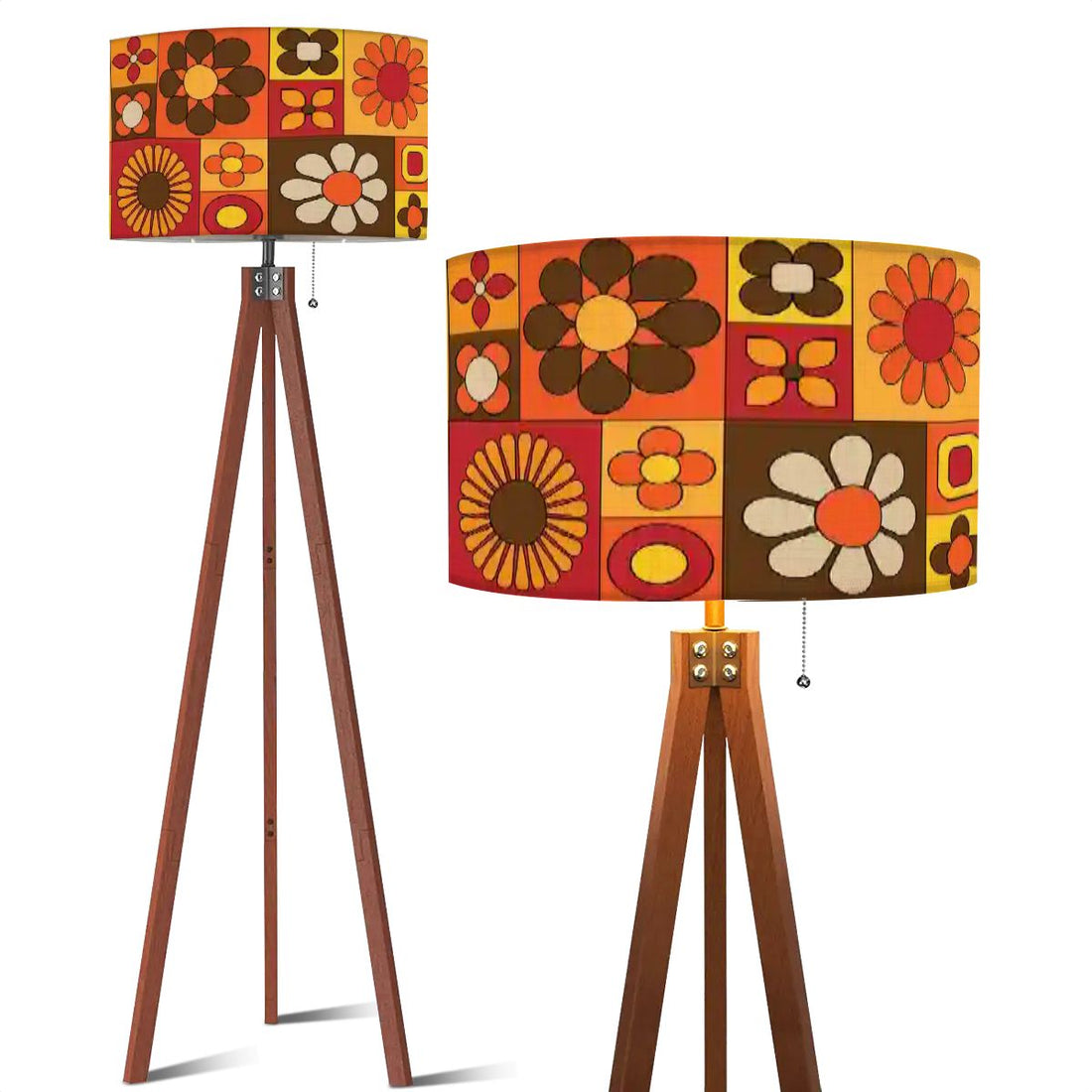 Kate McEnroe New York Retro Mod Flower Power Tripod Floor Lamp, Mid Century Modern 70s Groovy LightingTripod Floor LampsXtbn37s5wU