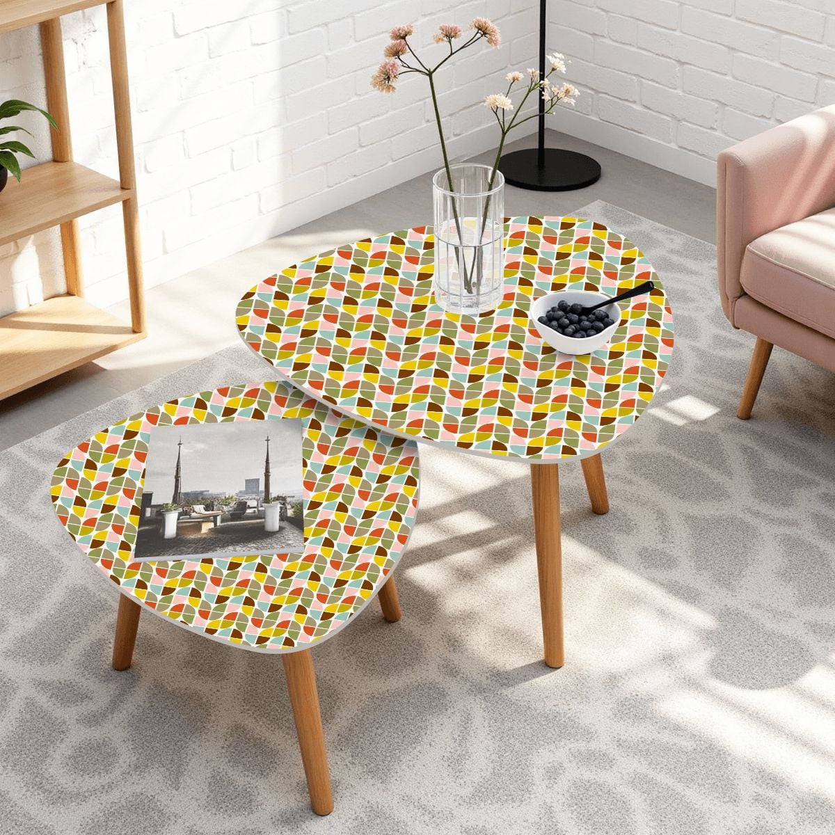 Kate McEnroe New York Retro Mod Geometric Mid Century Modern Nesting TablesNesting TablesIn05mCBGSC