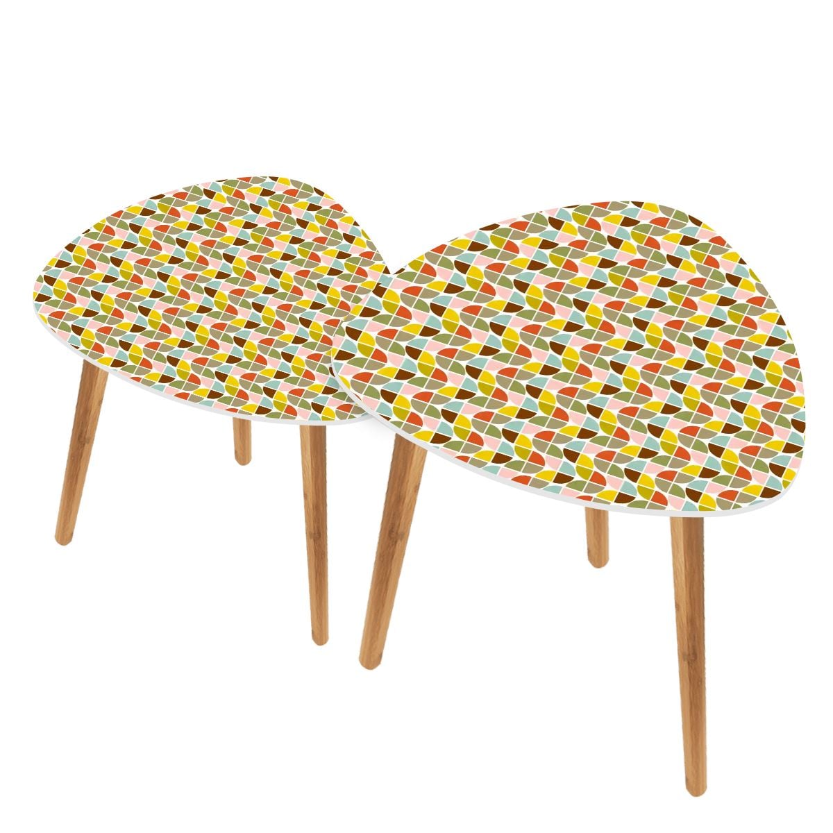 Kate McEnroe New York Retro Mod Geometric Mid Century Modern Nesting TablesNesting TablesIn05mCBGSC
