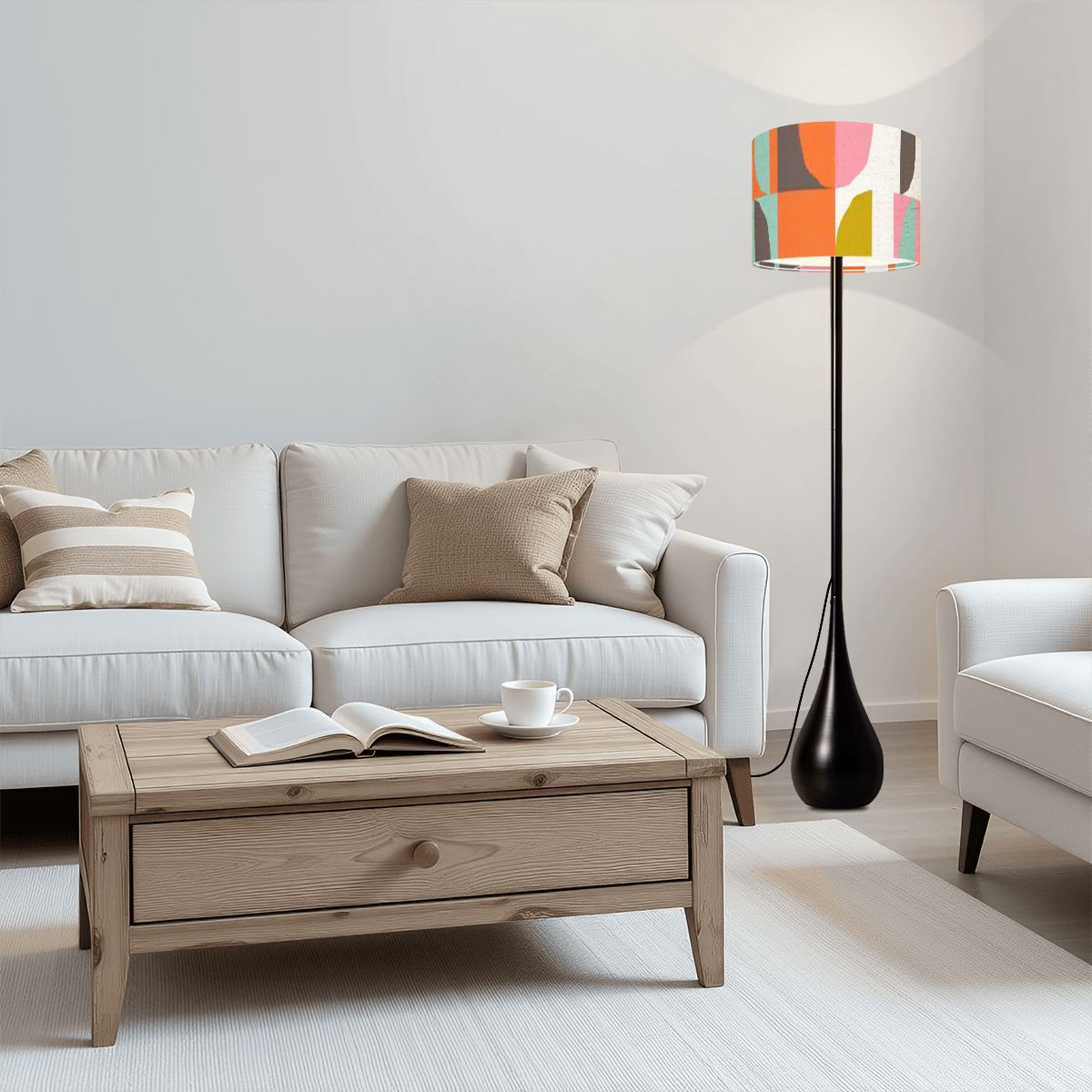 Kate McEnroe New York Retro Mod Geometric Teardrop Floor Lamp, Mid Century Modern Accent LightFloor LampsxGEK1DHujR