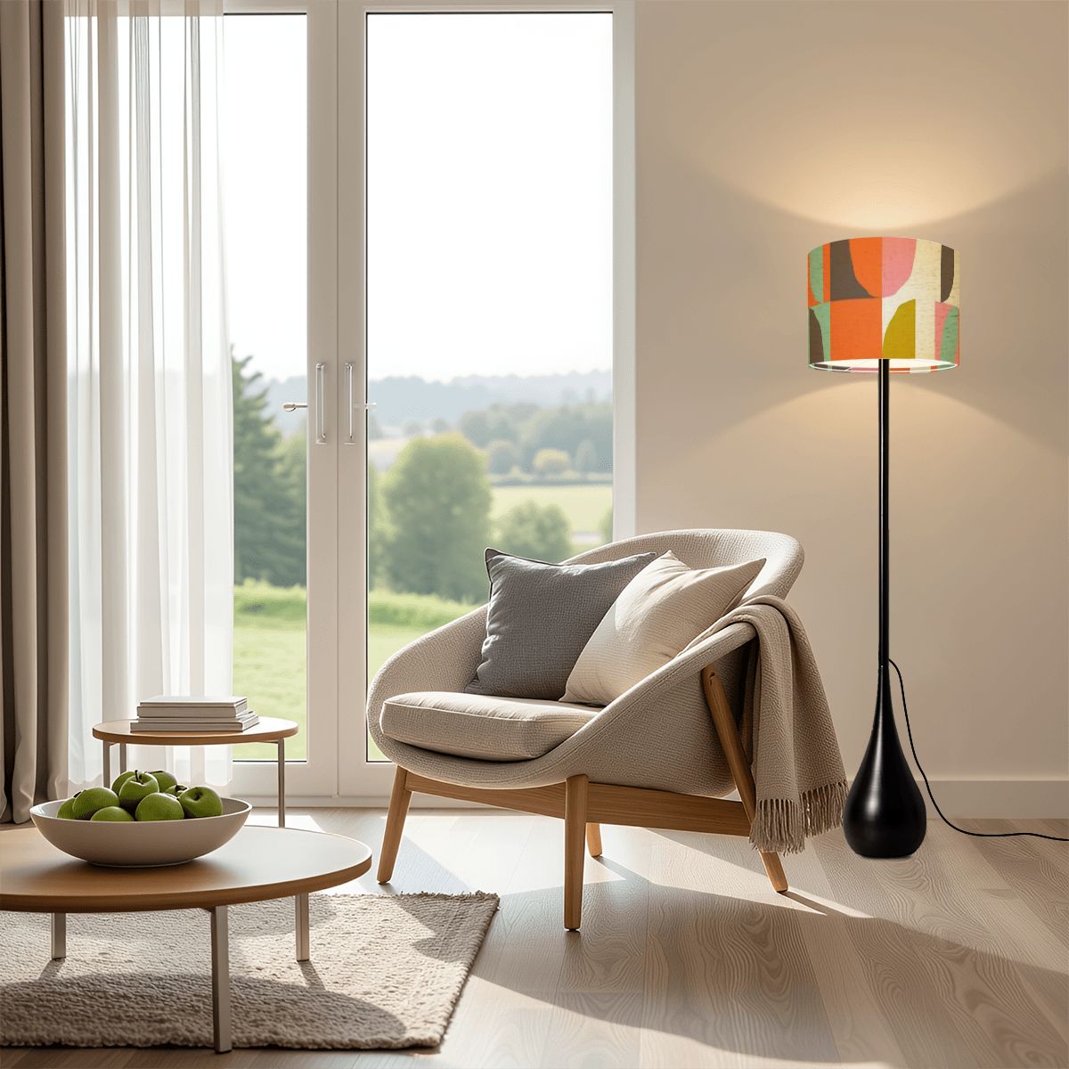 Kate McEnroe New York Retro Mod Geometric Teardrop Floor Lamp, Mid Century Modern Accent LightFloor LampsxGEK1DHujR
