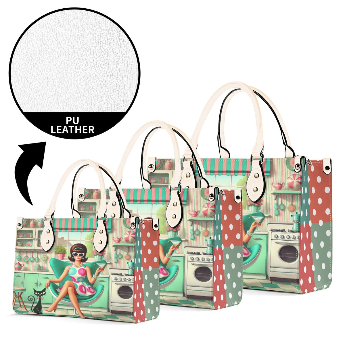 Kate McEnroe New York Retro Mod Housewife Handbag, Kitschy MCM Atomic Cat PurseHandbagsWE9PL36W-4