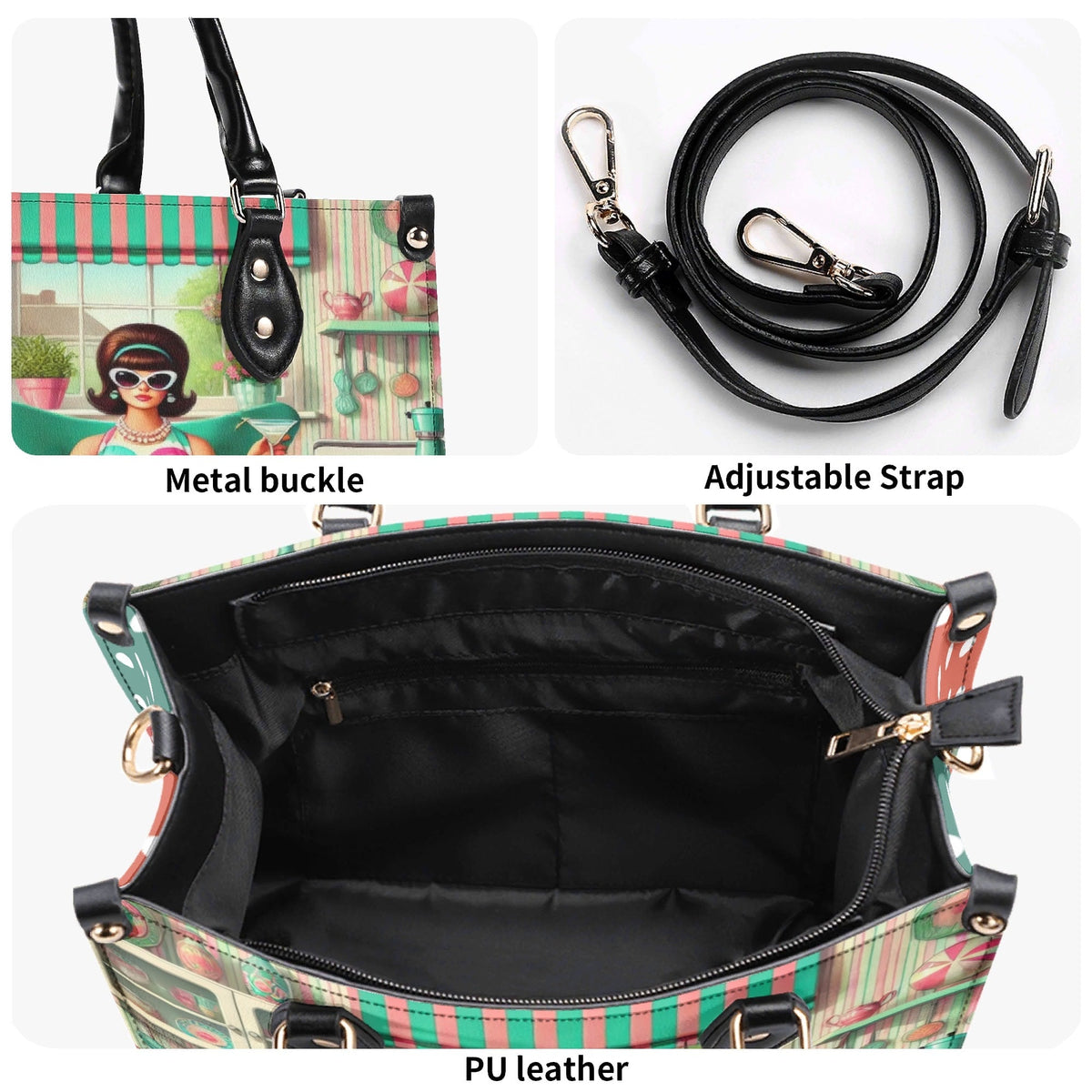 Kate McEnroe New York Retro Mod Housewife Handbag, Kitschy MCM Atomic Cat PurseHandbagsWE9PL36W-4