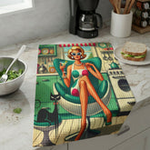Kate McEnroe New York Retro Mod Housewife Kitchen Towel, Atomic Cat Waffle Weave MCMKitchen Towels19884640786996916983