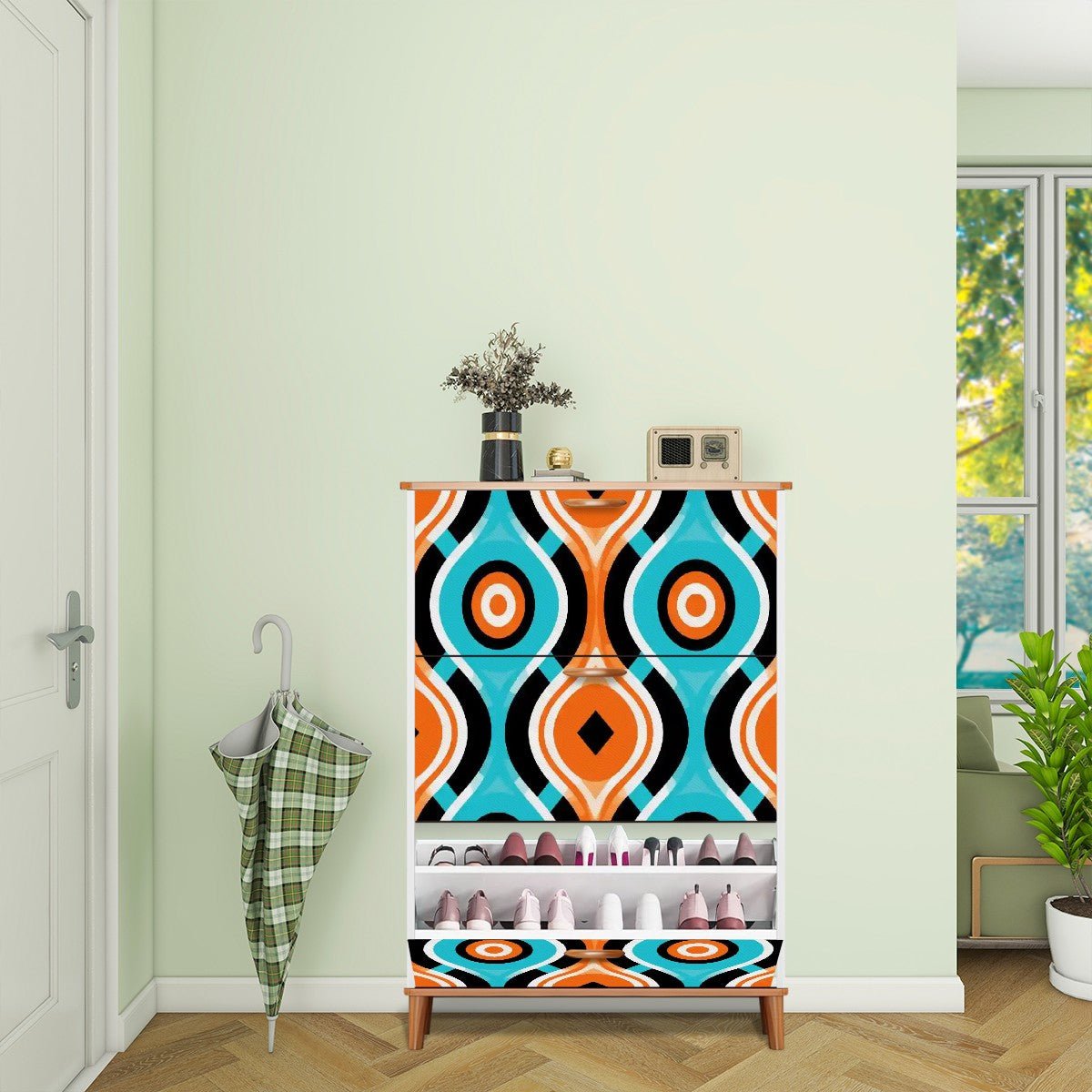 Kate McEnroe New York Retro Mod Orb Shoe Cabinet, 70s Geometric Storage UnitShoe StoragexekDjJBtGA