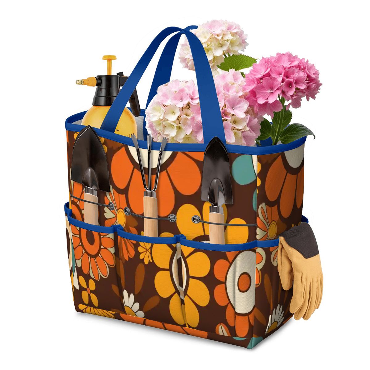 Kate McEnroe New York Retro Orange Brown Groovy Hippie Flower 70s Garden Tool BagGarden Tool Bag6a4LwHTkTd