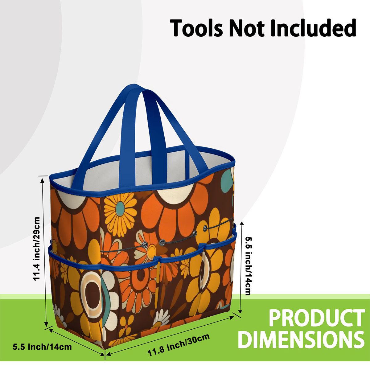 Kate McEnroe New York Retro Orange Brown Groovy Hippie Flower 70s Garden Tool BagGarden Tool BagN9FGDGKJ9m