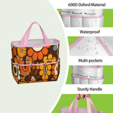 Kate McEnroe New York Retro Orange Brown Groovy Hippie Flower 70s Garden Tool BagGarden Tool BagN9FGDGKJ9m