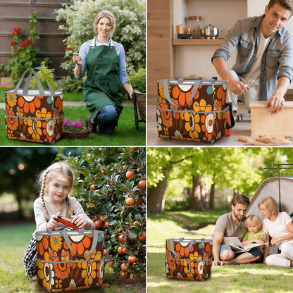Kate McEnroe New York Retro Orange Brown Groovy Hippie Flower 70s Garden Tool BagGarden Tool BagN9FGDGKJ9m