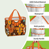 Kate McEnroe New York Retro Orange Brown Groovy Hippie Flower 70s Garden Tool BagGarden Tool BagN9FGDGKJ9m