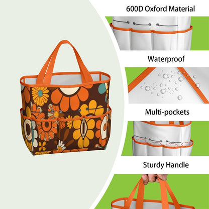 Kate McEnroe New York Retro Orange Brown Groovy Hippie Flower 70s Garden Tool BagGarden Tool BagN9FGDGKJ9m