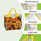 Kate McEnroe New York Retro Orange Brown Groovy Hippie Flower 70s Garden Tool BagGarden Tool BagN9FGDGKJ9m