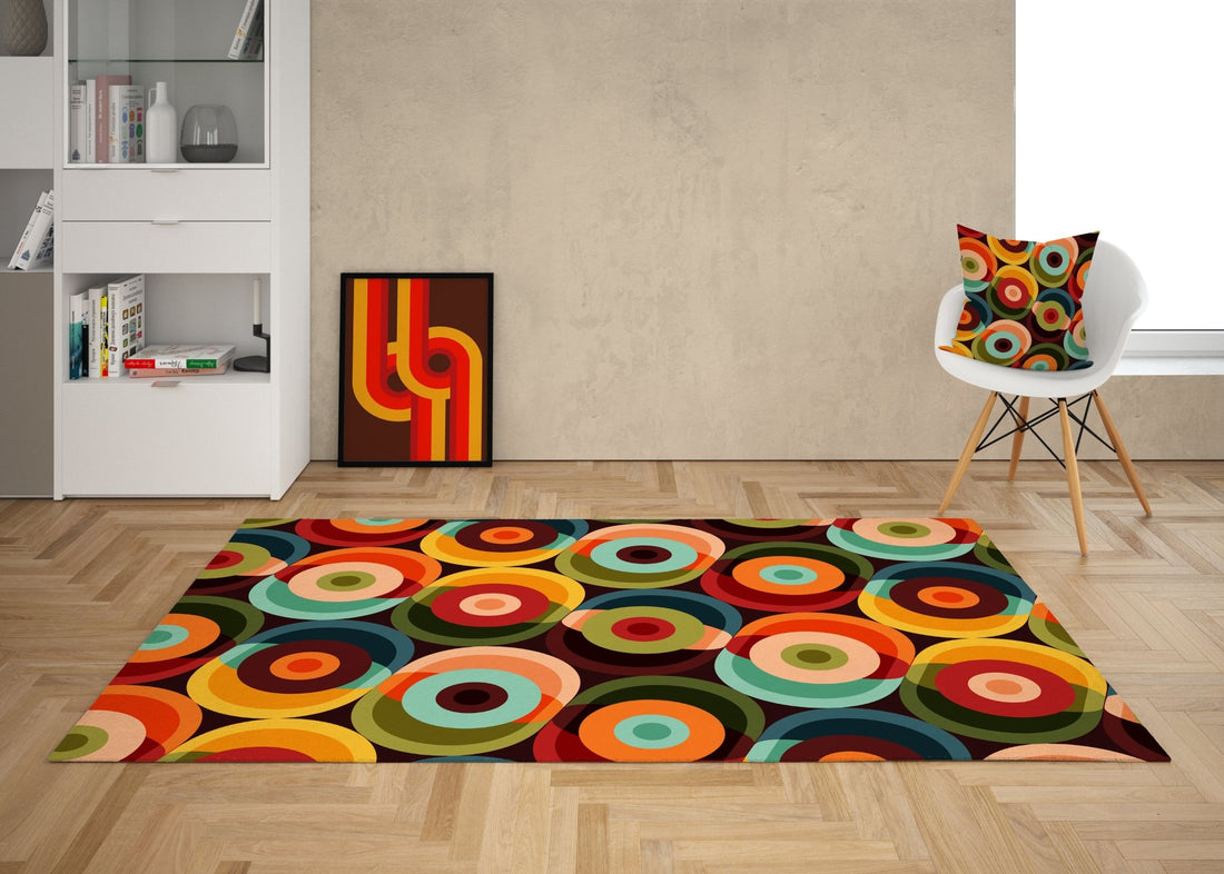 Kate McEnroe New York Retro Orb Area Rug, Mid Century Modern Geometric Indoor Carpet, 70s Groovy Accent Floor DecorRugs14131687449903522768