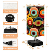 Kate McEnroe New York Retro Orb Mid Century Modern Square Table Lamp with USB ChargingTable LampsSU56shXhop
