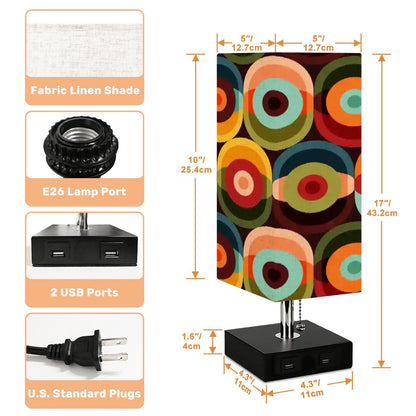 Kate McEnroe New York Retro Orb Mid Century Modern Square Table Lamp with USB ChargingTable LampsSU56shXhop