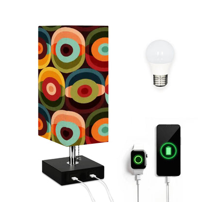 Kate McEnroe New York Retro Orb Mid Century Modern Square Table Lamp with USB ChargingTable LampsSU56shXhop