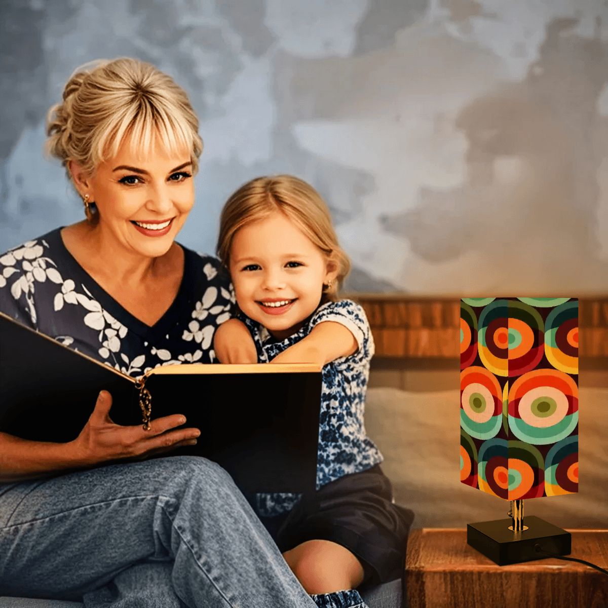 Kate McEnroe New York Retro Orb Mid Century Modern Square Table Lamp with USB ChargingTable LampsSU56shXhop