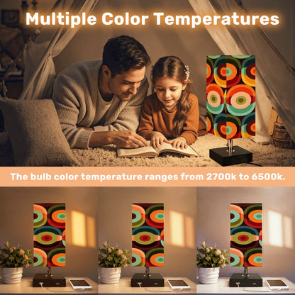 Kate McEnroe New York Retro Orb Mid Century Modern Square Table Lamp with USB ChargingTable LampsSU56shXhop