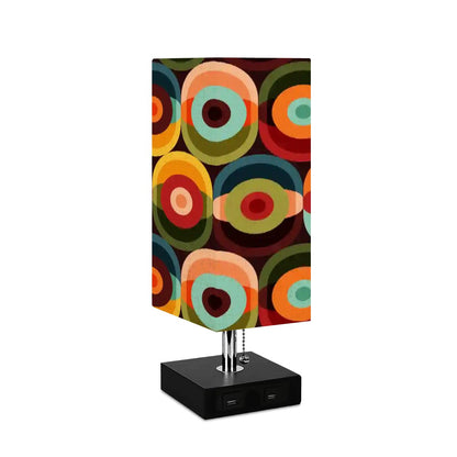 Kate McEnroe New York Retro Orb Mid Century Modern Square Table Lamp with USB ChargingTable LampsSU56shXhop